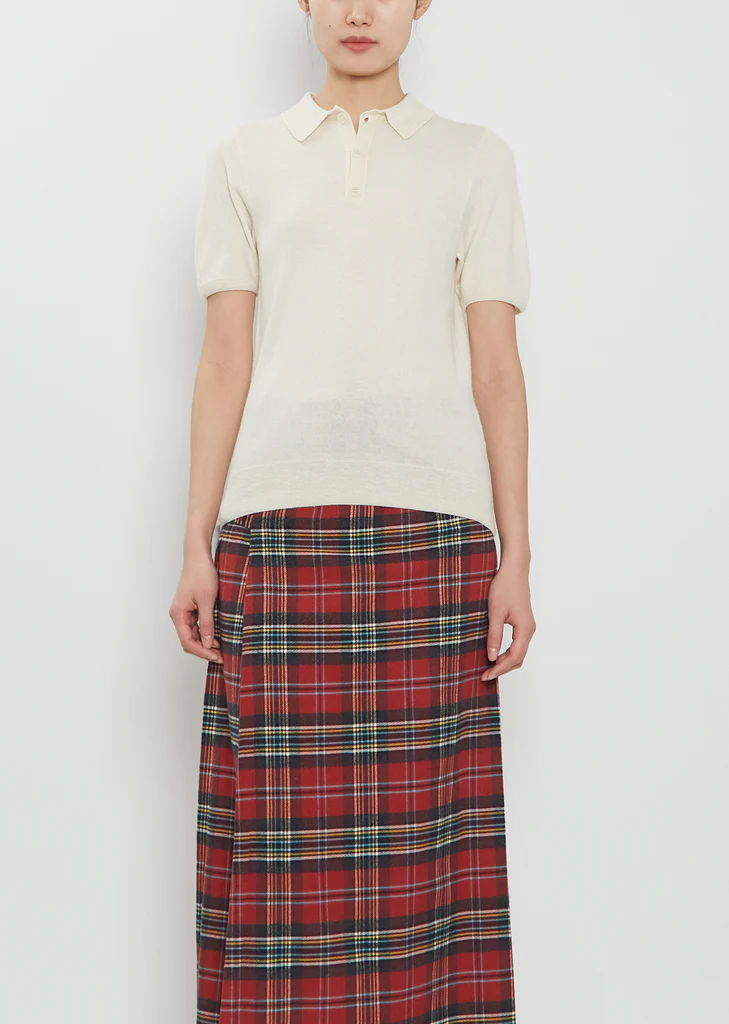 Josh Felted Cashmere Polo — Natural
