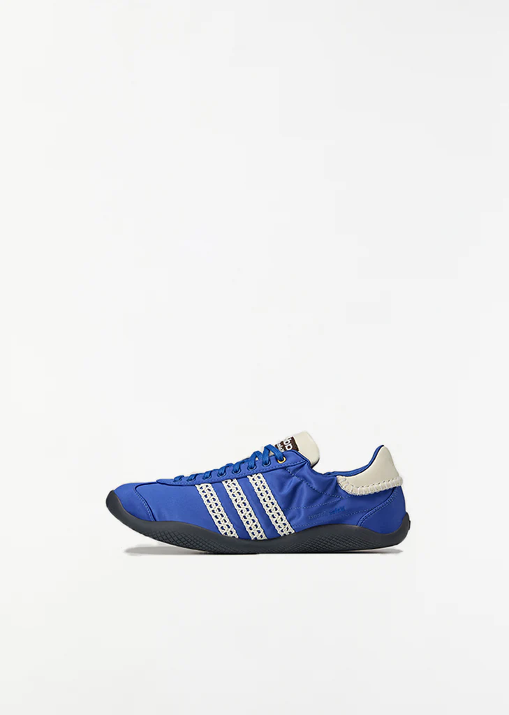 Karintha Lo Satin Sneaker — Cream White / Blue Quartz